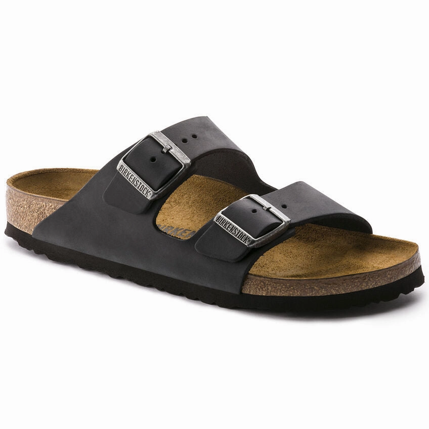 Light Travel Flats Simple Style ARIZONA OILED LEATHER BLACK