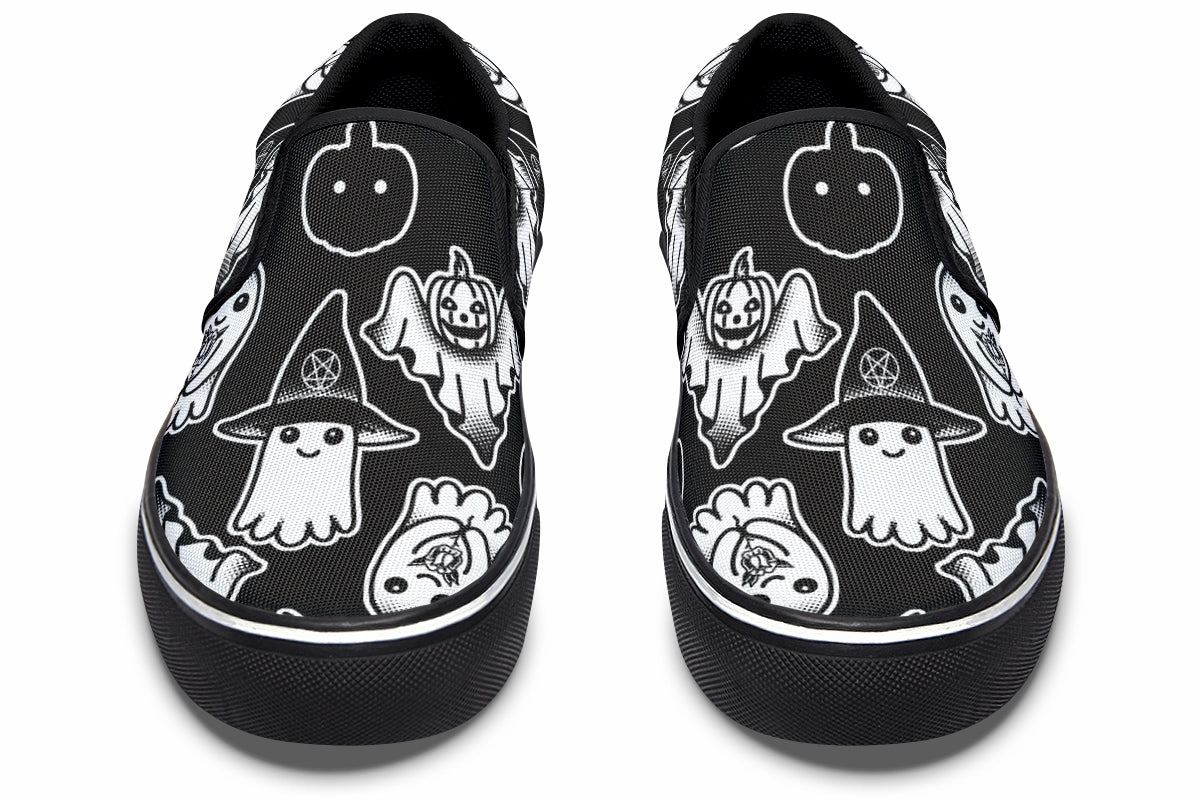 Mono Style Spooky Ghost Slip On Shoes