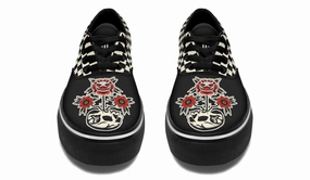 Skull Flowers Classic Shoes Hiking velcro