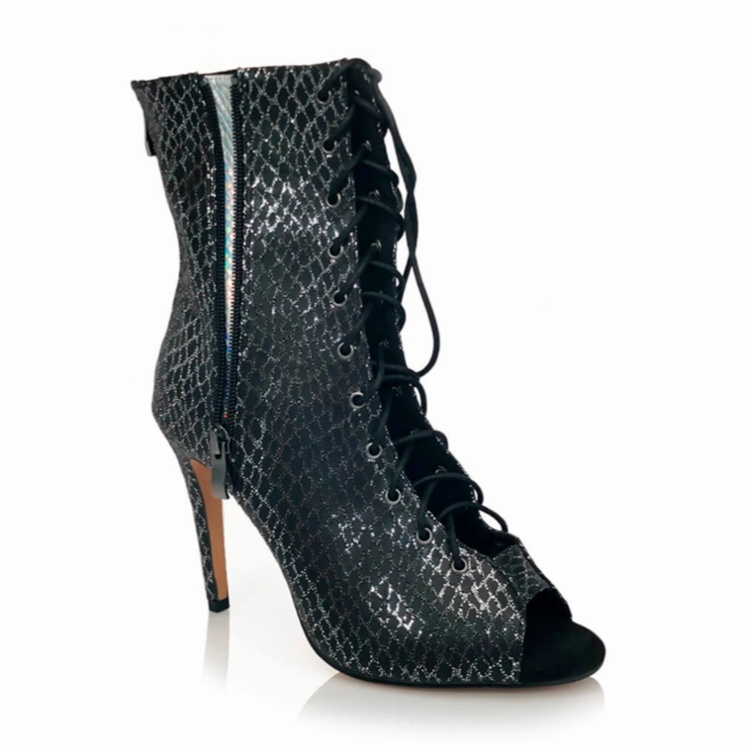 Rude Boy - By Kiira Harper - Open Toe Lace Up Dance Booties (Street Sole) Water Guard Unique Style