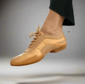 Flex Practice Soft Gold Latin Dance Shoes ?C 1.5'' Heel with Suede Sole Polished Design Minimal Glow