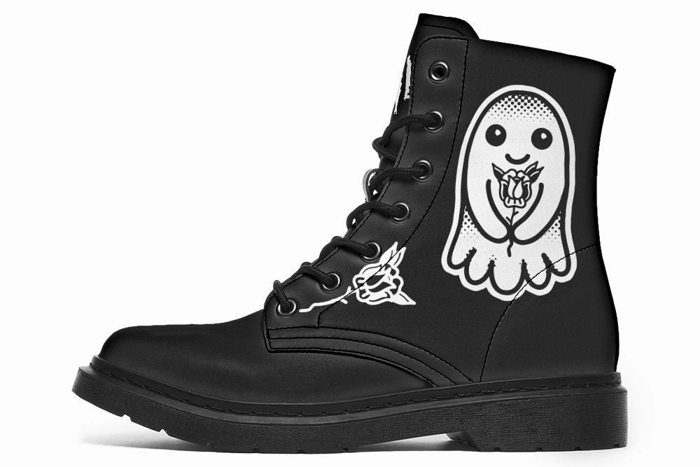 Flower Ghost Boots Durable Fabric