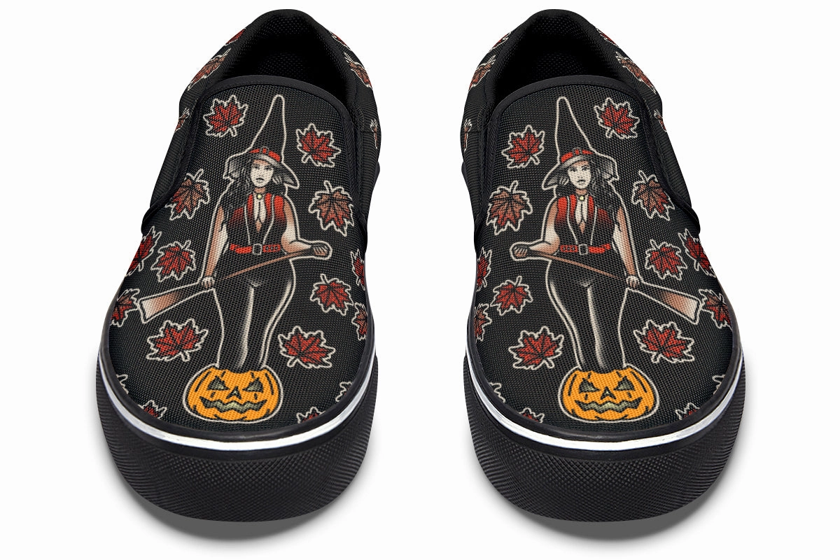 Fall Witch Slip On Shoes Outdoor Fun Track Run