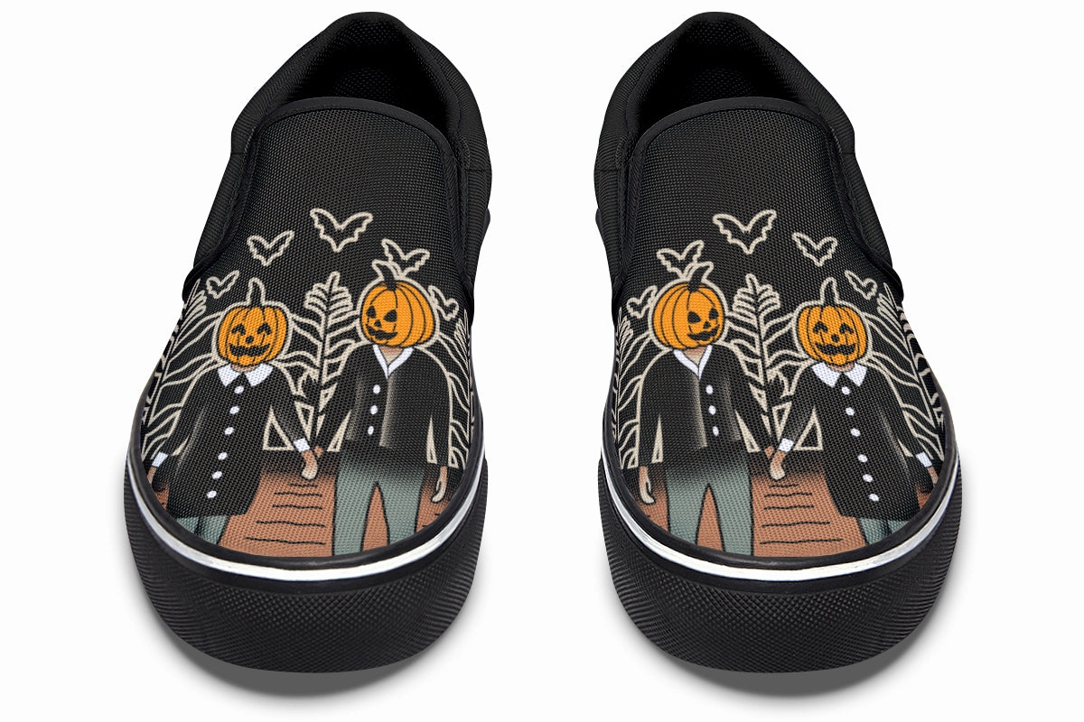 Lace Up Style Comfort toe Spooky Season Slip On Shoes
