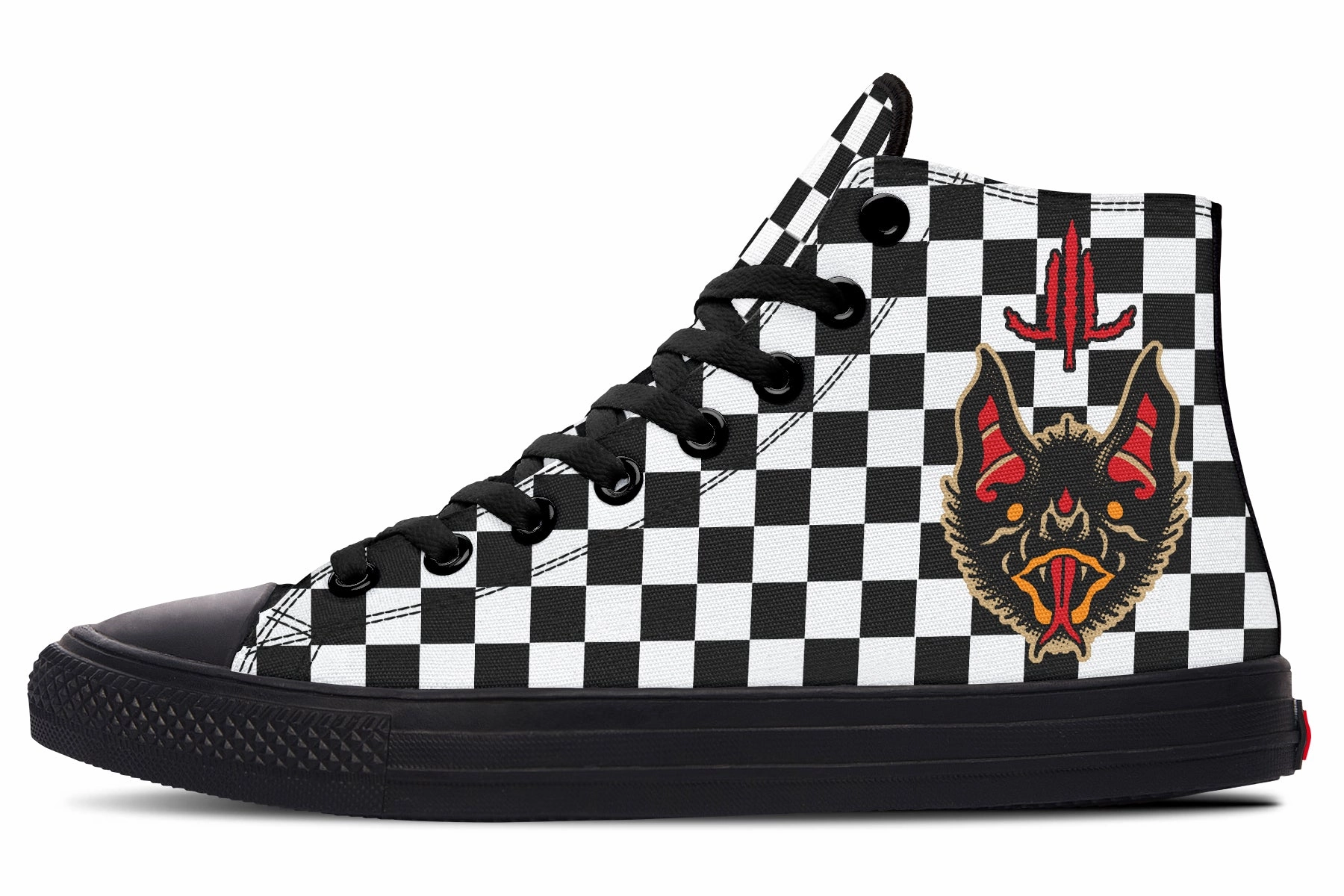Bone Aid Vampire Bat Checkered High Tops