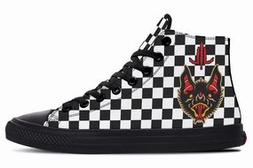 Season Ease Vampire Bat Checkered High Tops