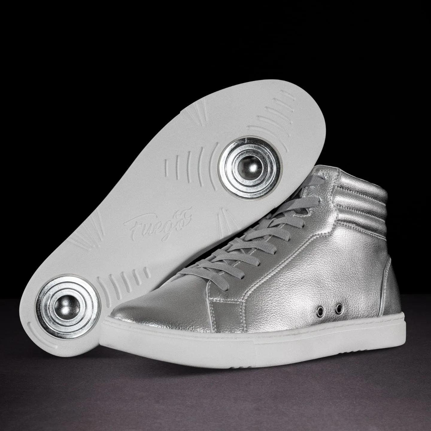 Support Zone Anti Skid Fuego Dance Shoes Silver | High-top (Collective)