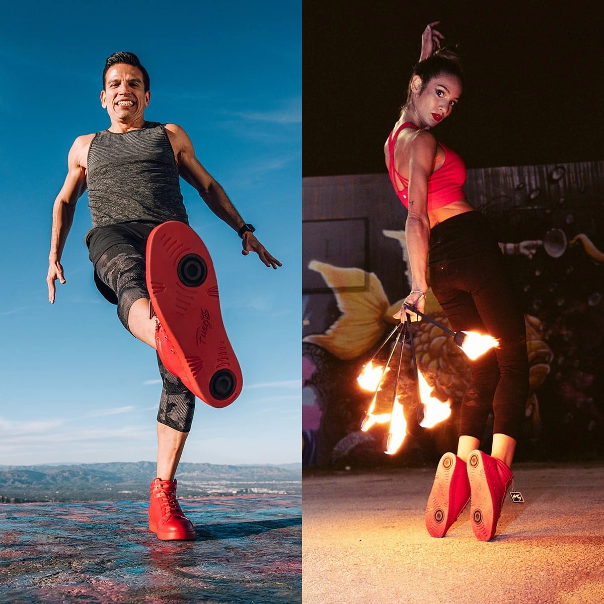 Casual Footwear Fuego Dance Shoes Red | High-top (Collective)