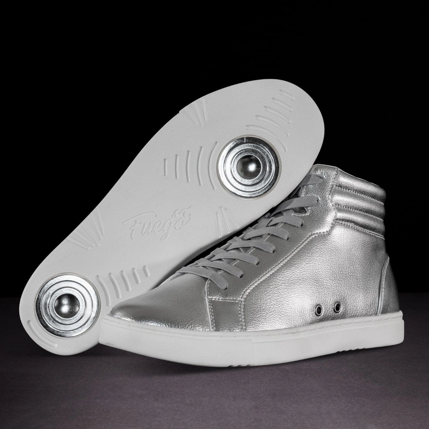 Support Zone Anti Skid Fuego Dance Shoes Silver | High-top (Collective)