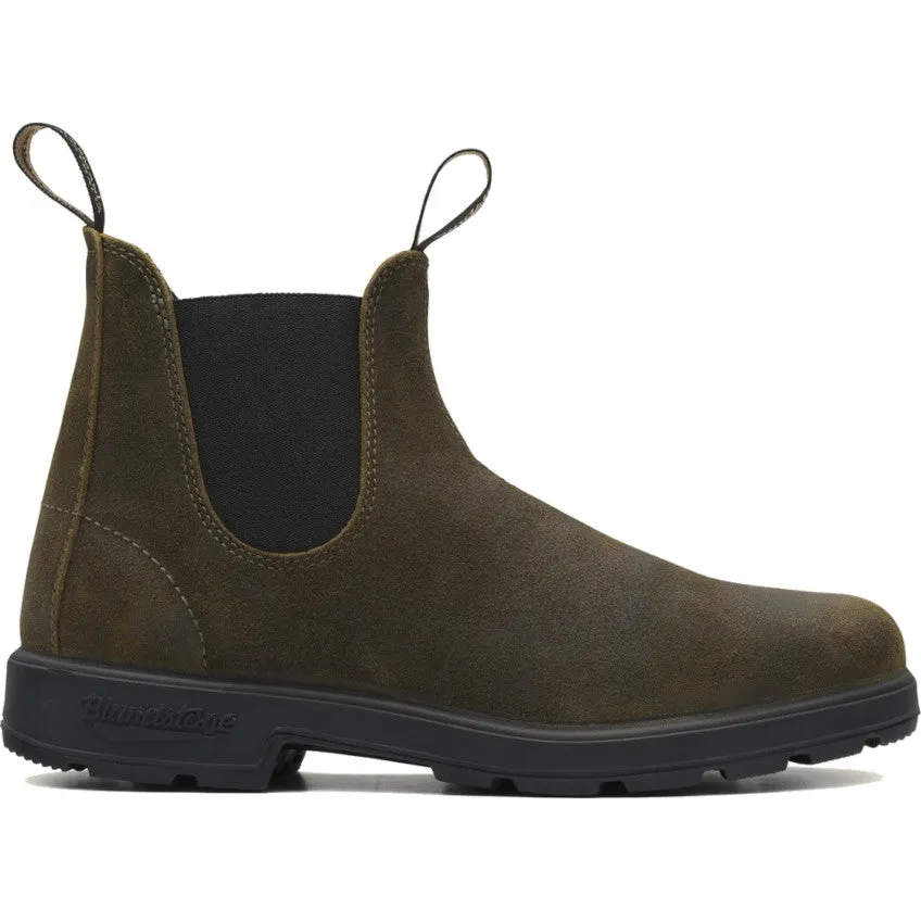 Warm Touch Minimal Profile CHELSEA BOOT OLIVE SUEDE, #1615