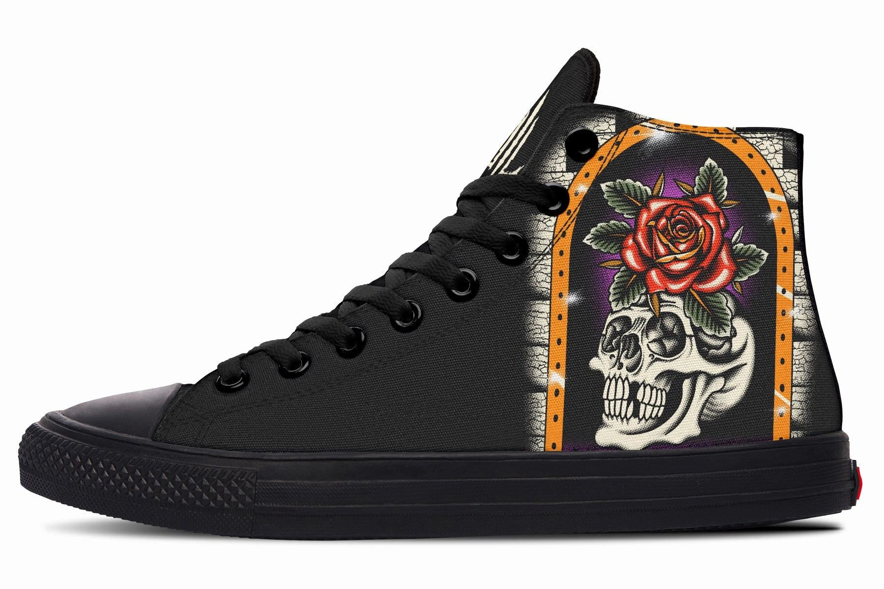 Brave Walk Furio Rose Skull High Tops
