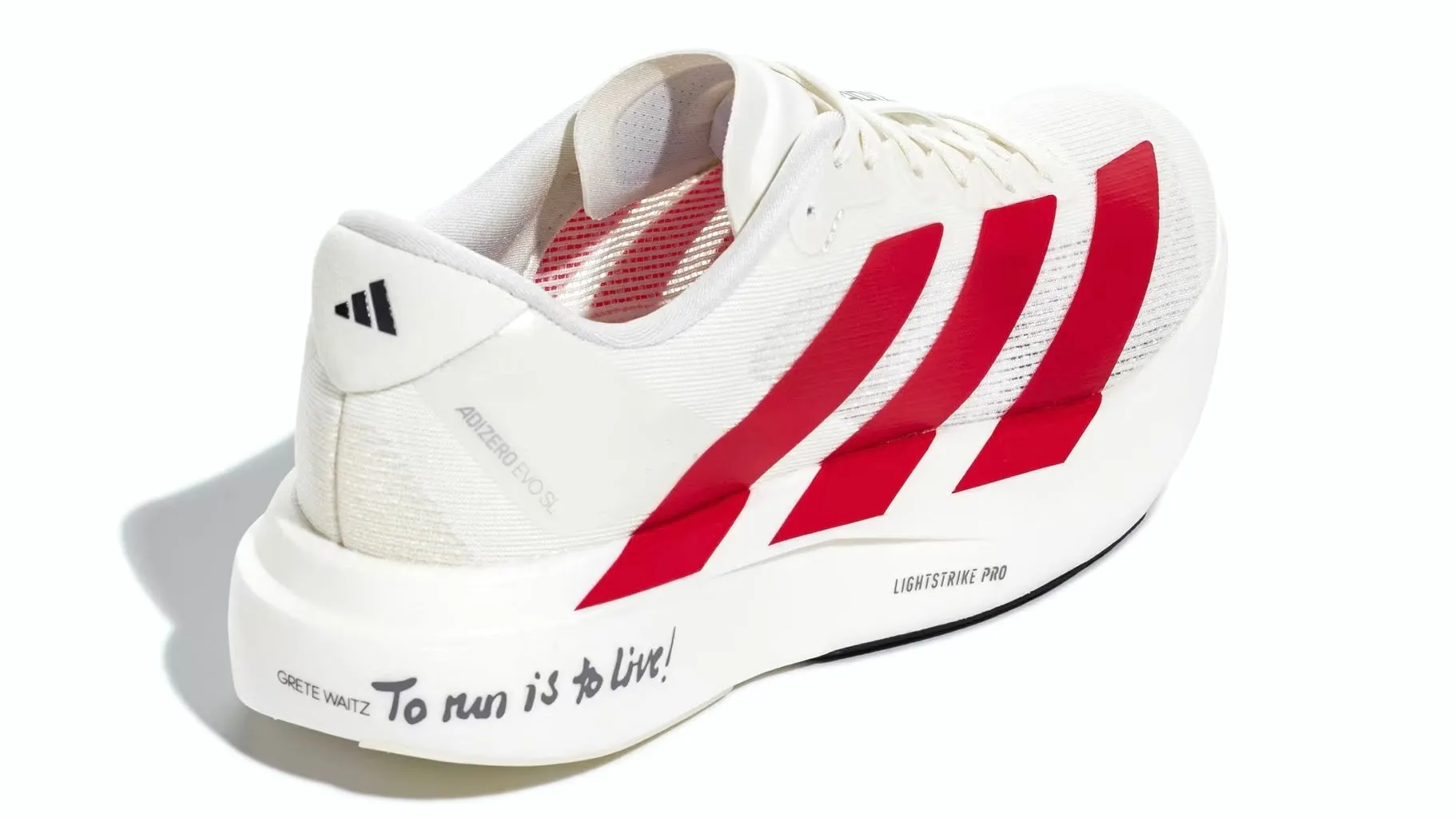 adidas Adizero EVO SL Off White Better Scarlet (Women??s) Pearl Shine Smart Look