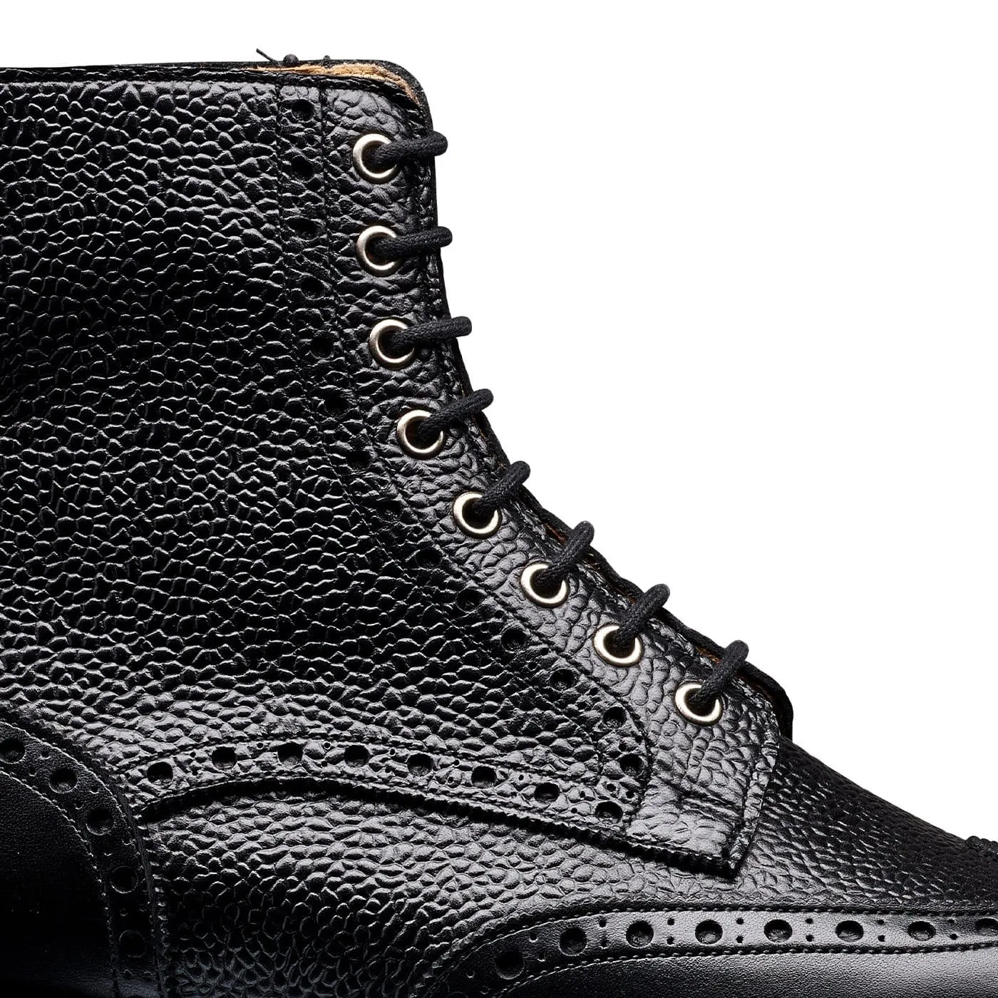 Wide Cut Anti   Blister Grace 2 Black Calf & Black Scotch Grain