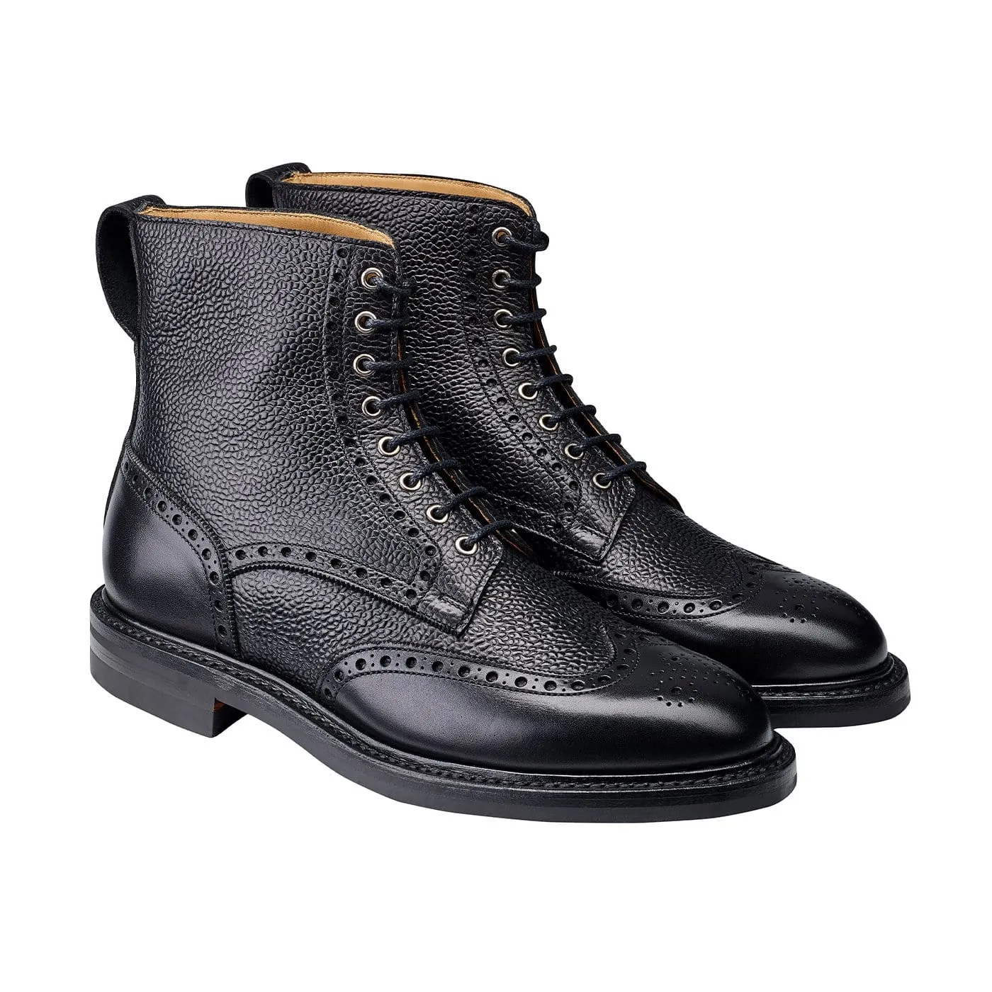 orthopedic Grace 2 Black Calf & Black Scotch Grain