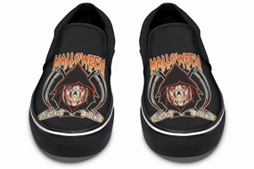 Leg Slim Rubber Sole Halloween Never Dies Slip On Shoes