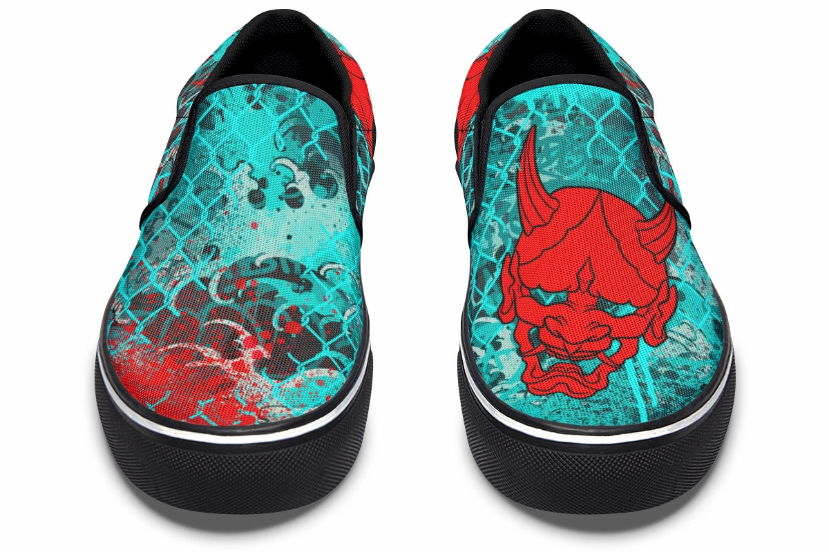 Mid Top Space Vibe Hannya Waves Slip On Shoes