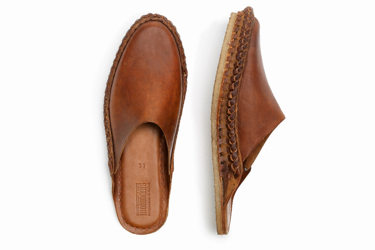 Heritage Solid City Slipper in Walnut Reinforced Sides Comfort Arch Cushion