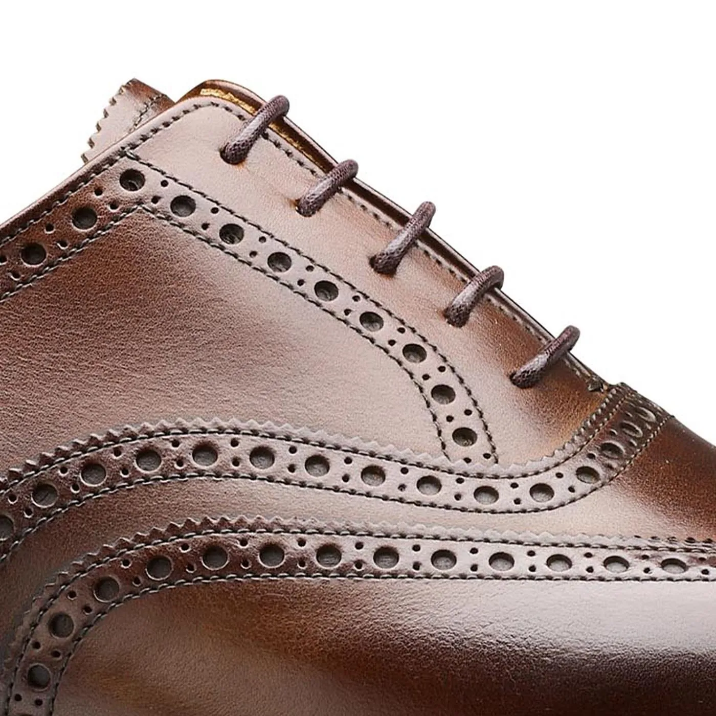 Westgate 2 Dark Brown Burnished Calf Embossed Patterns Style Pace