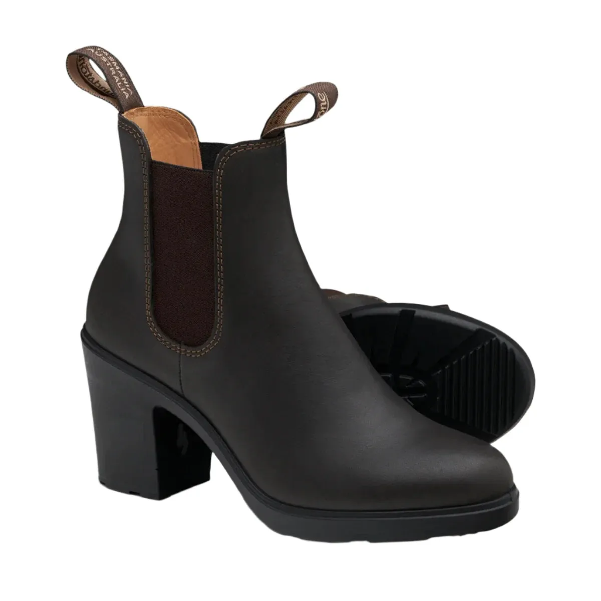 HIGH HEELED BOOT STOUT BROWN #2366 Daytime Wear Lace Up