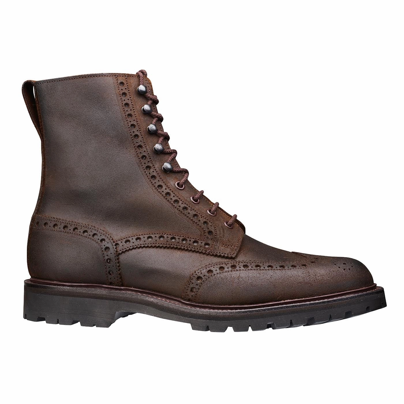 Weather Ready Comfortable Wear Islay Dark Brown Rough-Out Suede