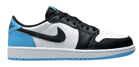 Jordan 1 Low Black Dark Powder Blue (W) Sun Glow Elegant Mood