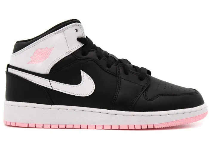 Jordan 1 Mid Arctic Pink Black (GS) Night Glow Cushioned Base Health Focused