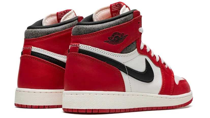 Pair Quick Jordan 1 Retro High OG Chicago Lost and Found (GS)