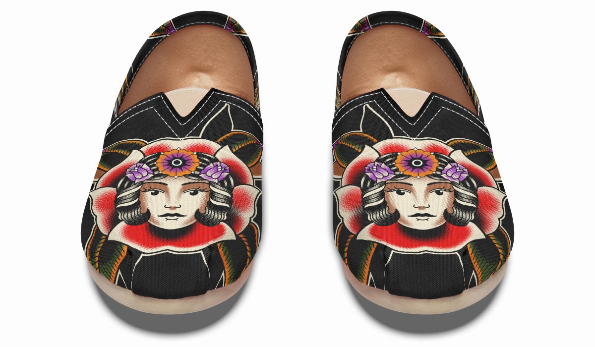 Blooming Girl Head Casual Shoes Comfort Fit