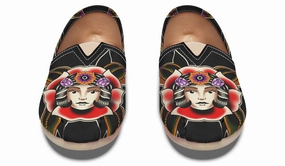 Blooming Girl Head Casual Shoes Night Out