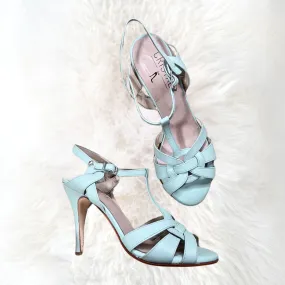 Canvas Dark Edge Turmalina - Aquamarine Leather Tango Dance Shoes (Leather Sole)