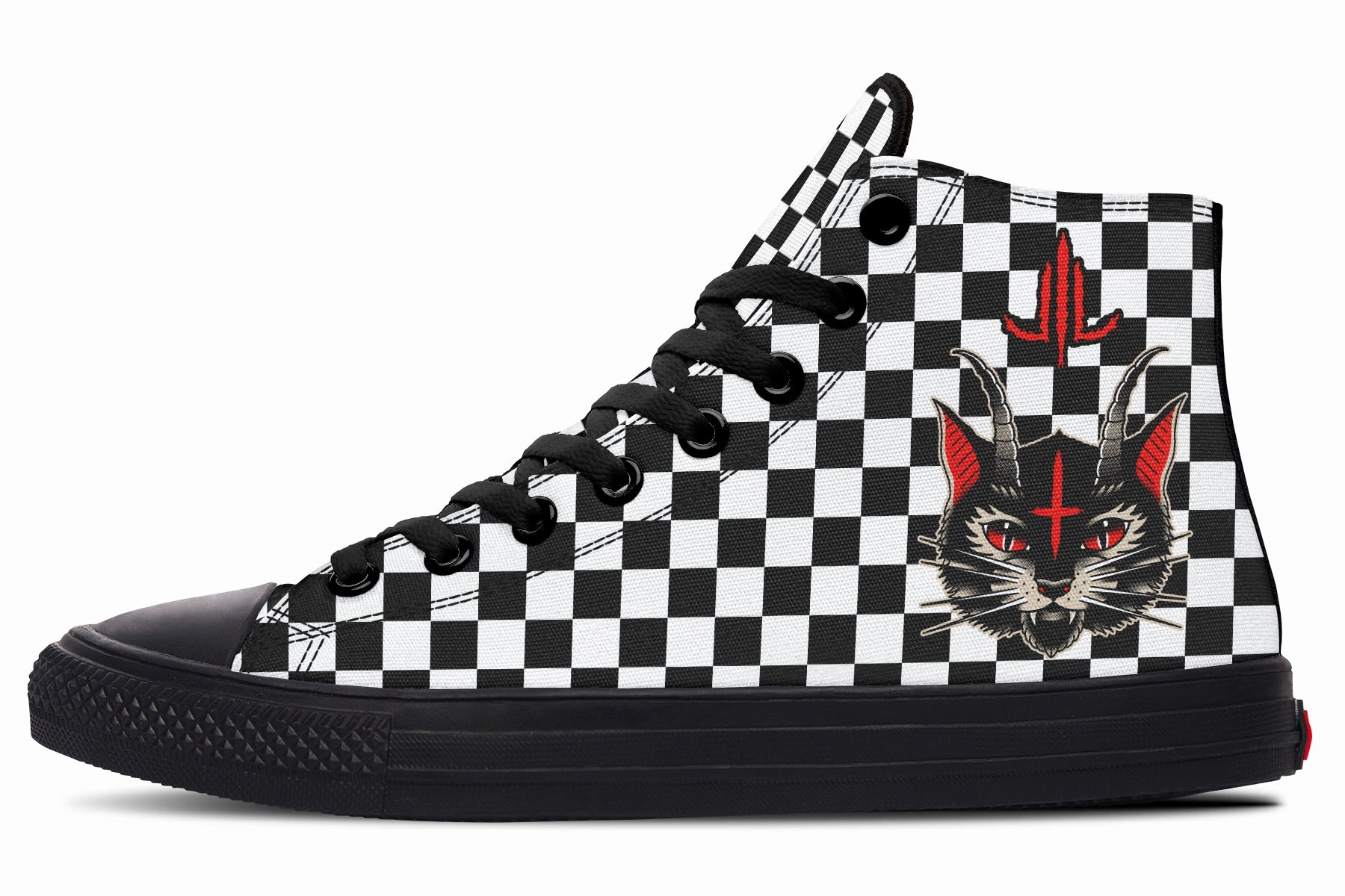 Dust Free Cat Demon Checkered High Tops
