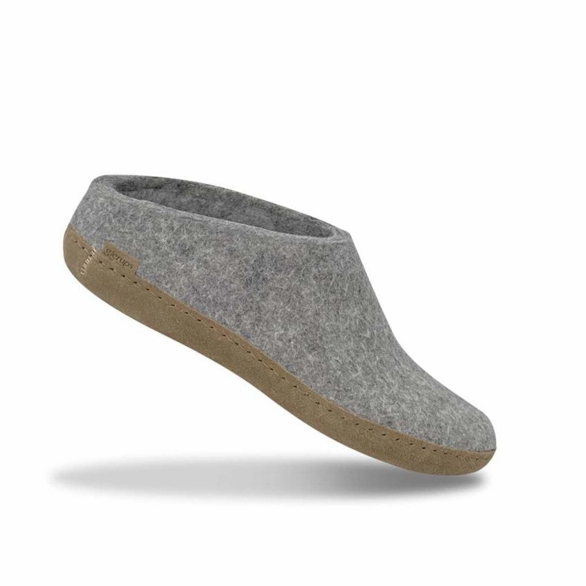 quick dry Supportive SLIP ON LEATHER SOLE GREY