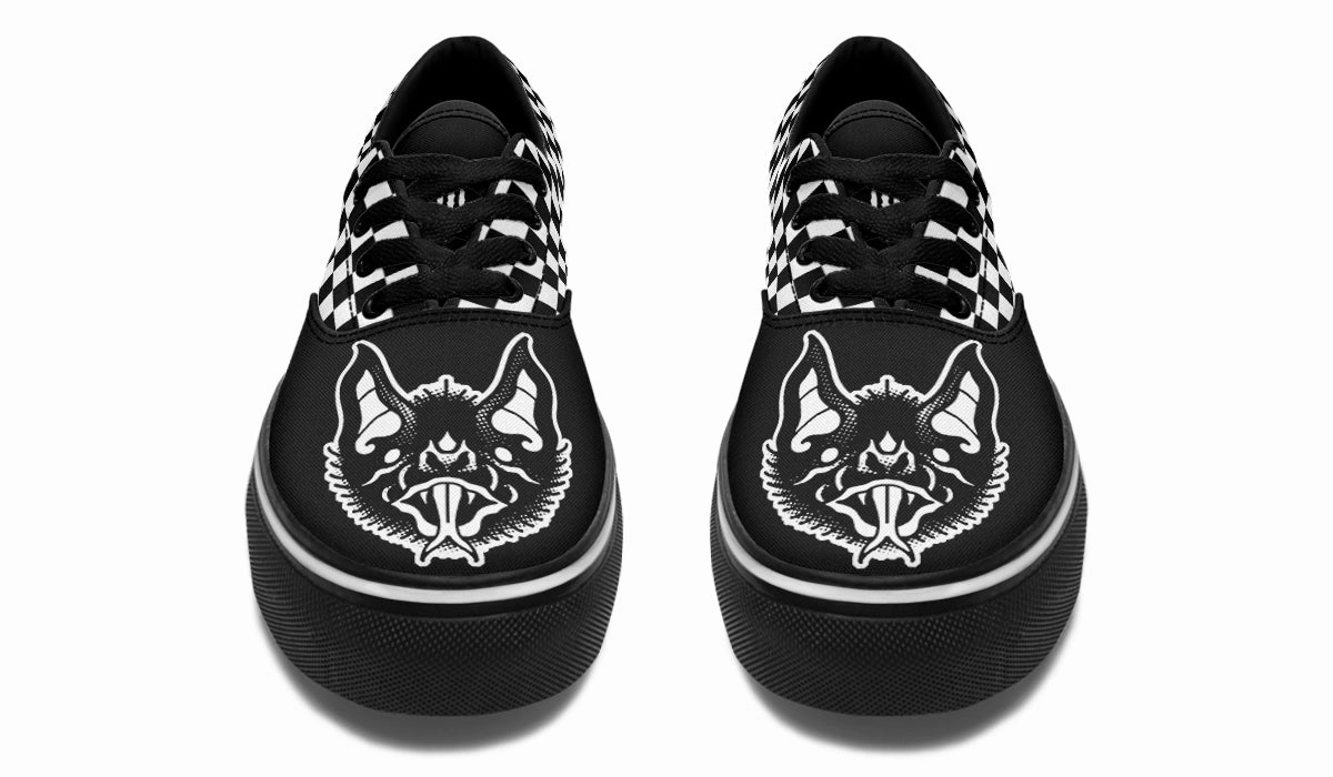 Traditional Checkered Bats Classic Shoes Hot Mood Stone Grip