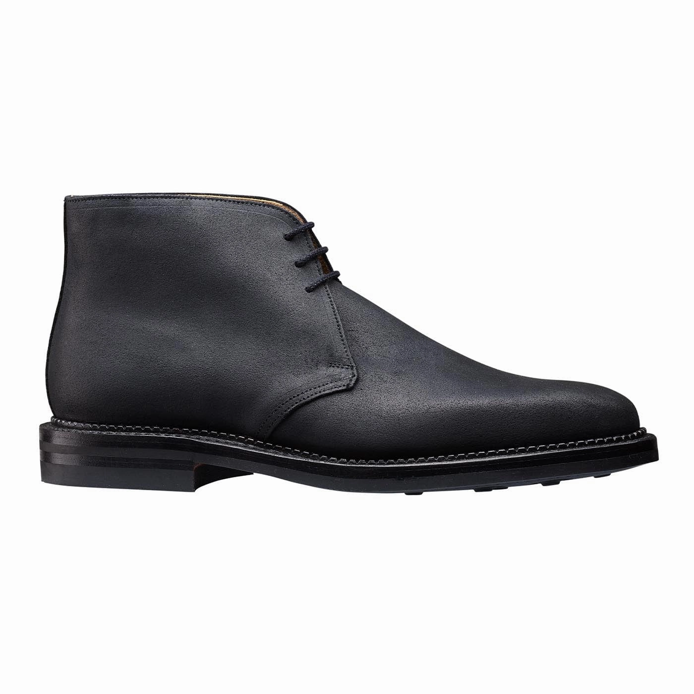 Waterproof Function Molton Black Rough-Out Suede