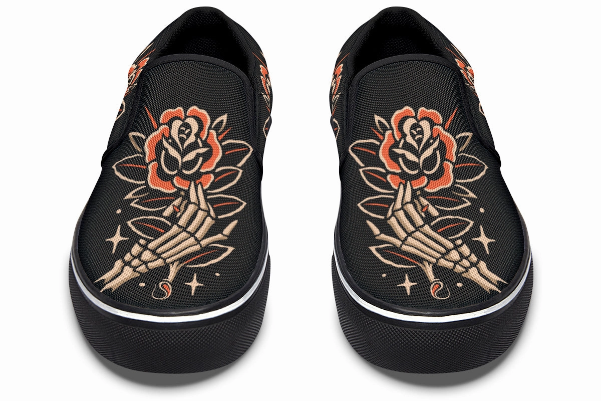 Skeleton Hands Slip On Shoes Shock Absorbing Bold Neon