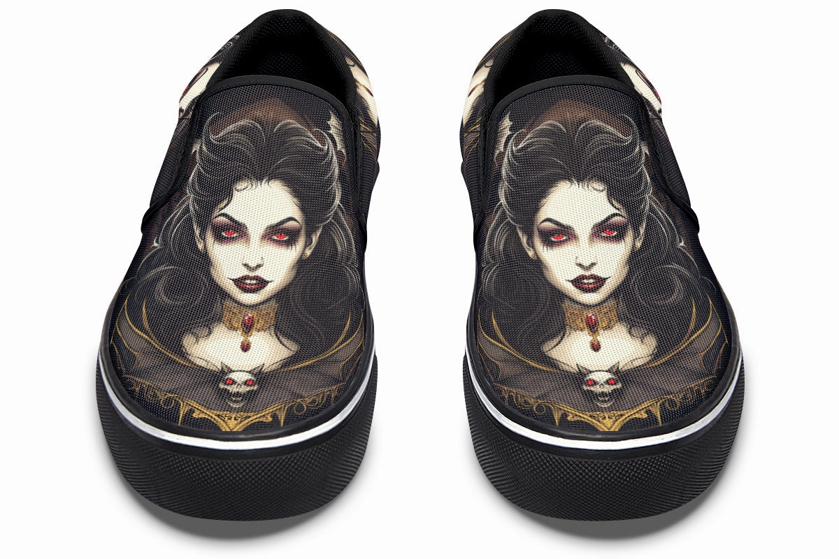 Sturdy Build Pose Ready Neo Traditional Vampire Girl Slip On Shoes
