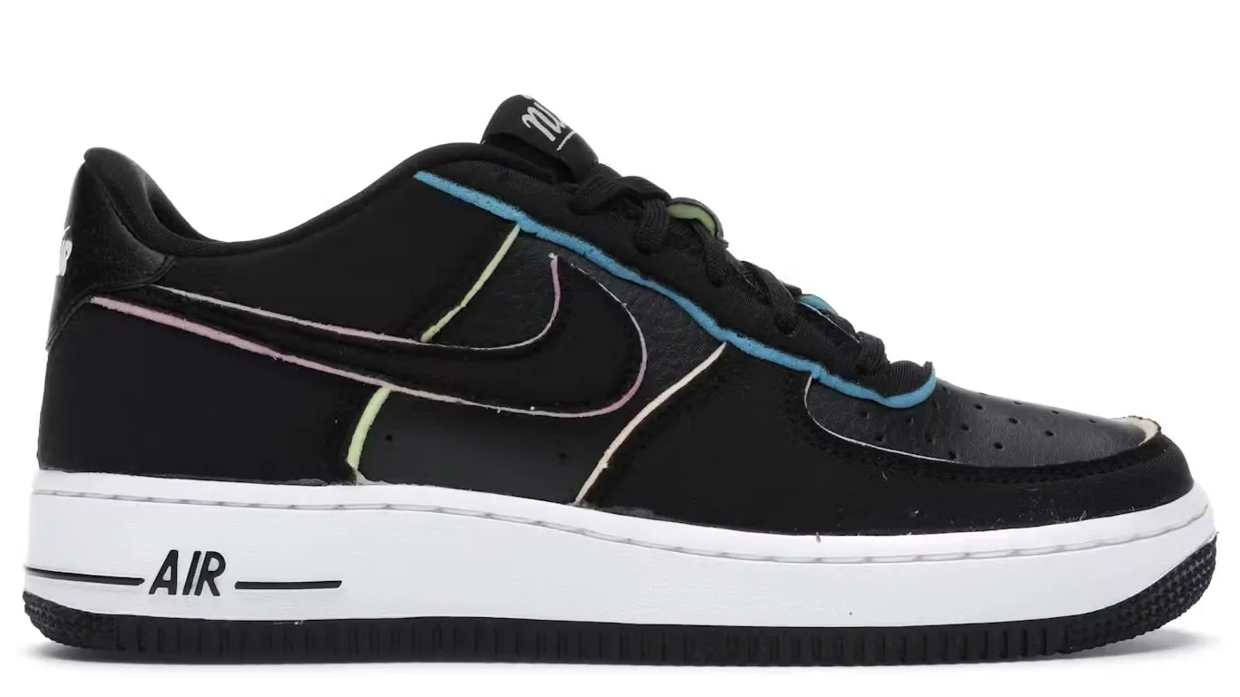 Nike Air Force 1 Low Black Pink Barely Volt (GS) Celebrity Vibe Rapid Motion