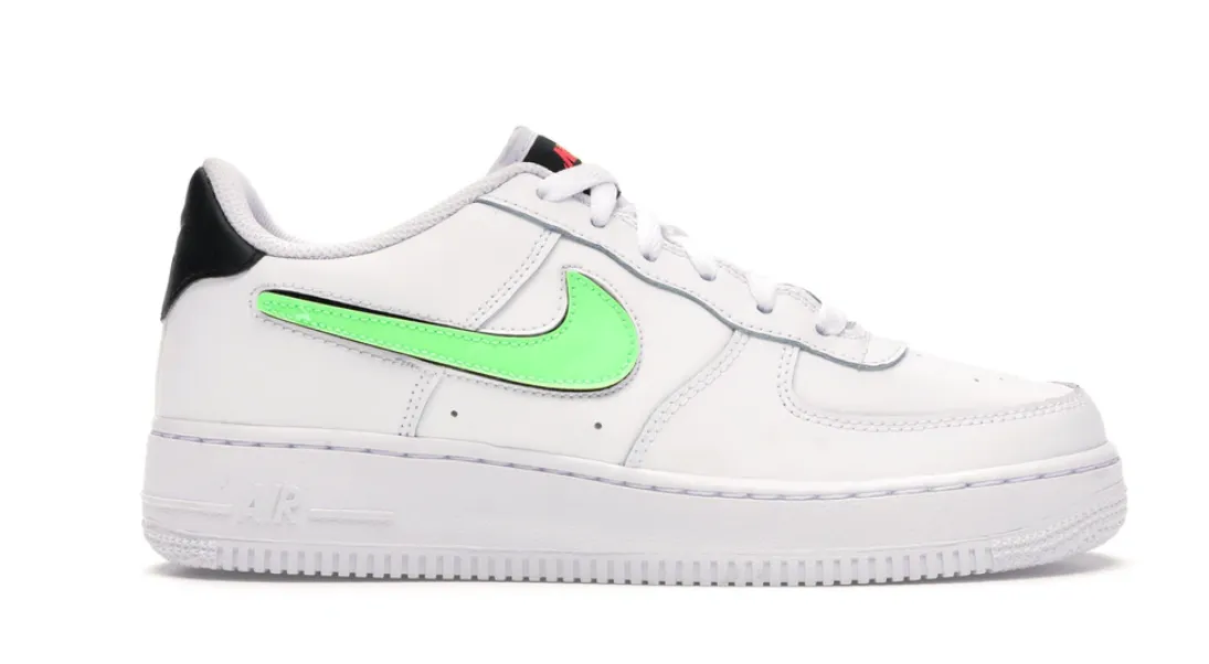 Nike Air Force 1 Low Removable Swoosh White Green Strike (GS) Peak Mode Beach Fun