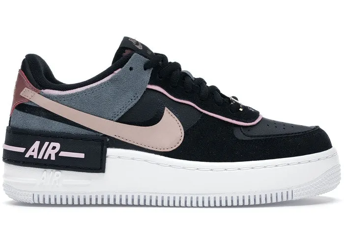 Lace Tie Fashion Edge Nike Air Force 1 Shadow Black Light Arctic Pink Claystone Red (W)