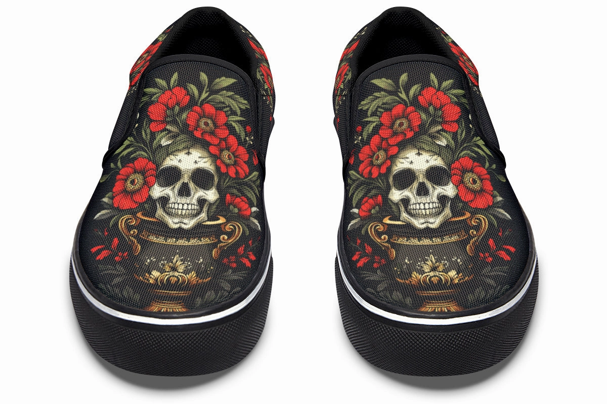 Skull Vase Slip On Shoes Festival Vibe Energy Walk