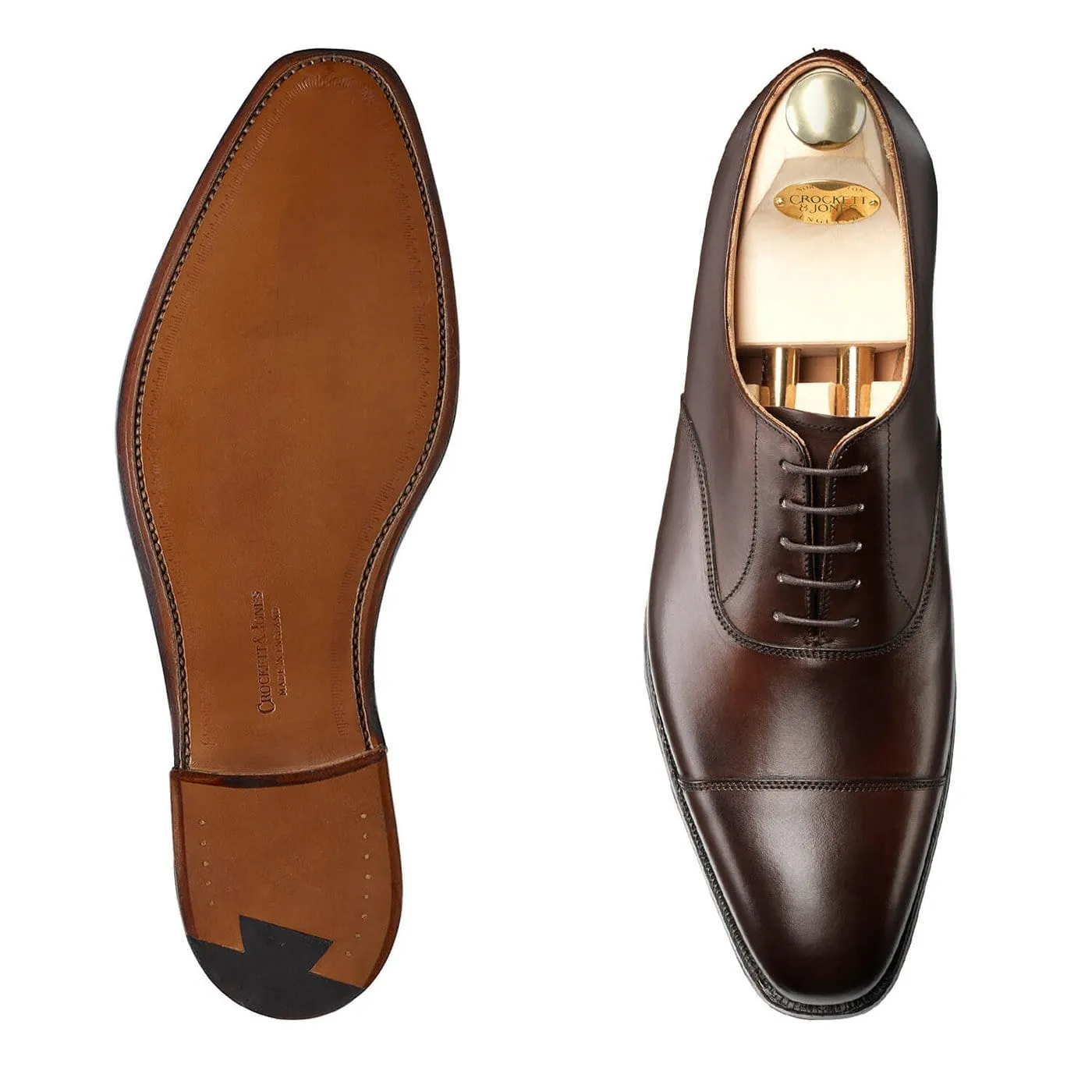 Hallam Dark Brown Burnished Calf Retro Style
