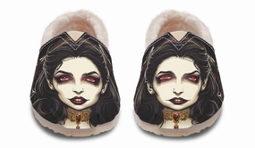 Neo Traditional Vampire Girl Winter Casual Shoes Molded Insole