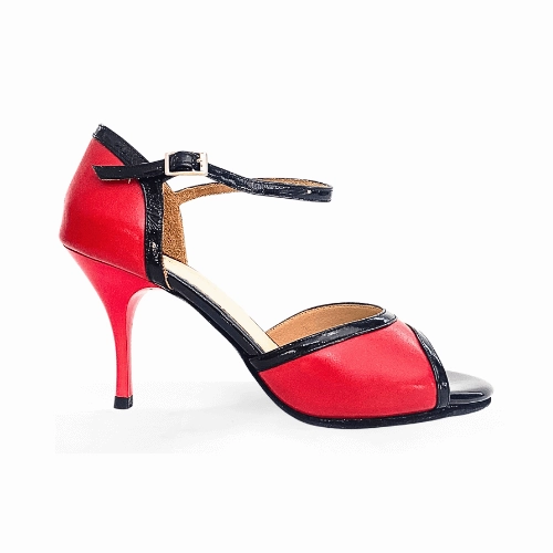 Pasional - Red & Black Classic Leather Tango Shoes Smart Shoes Sophisticated Pumps