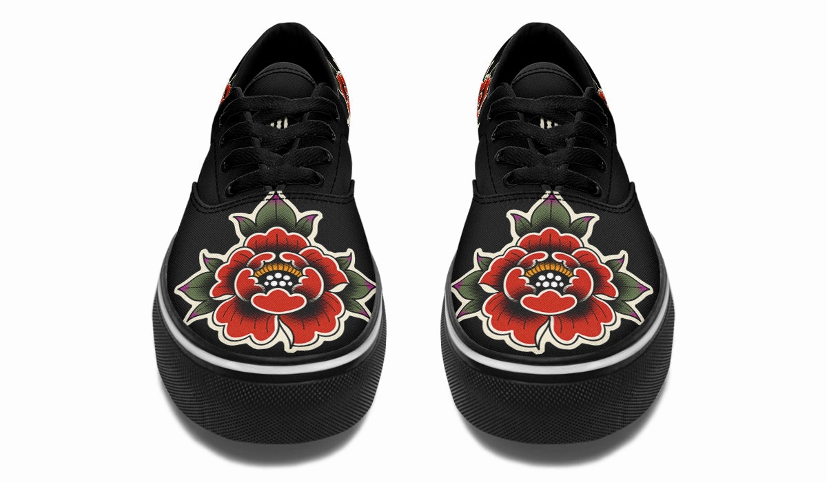 Autumn Tone Peony Classic Shoes