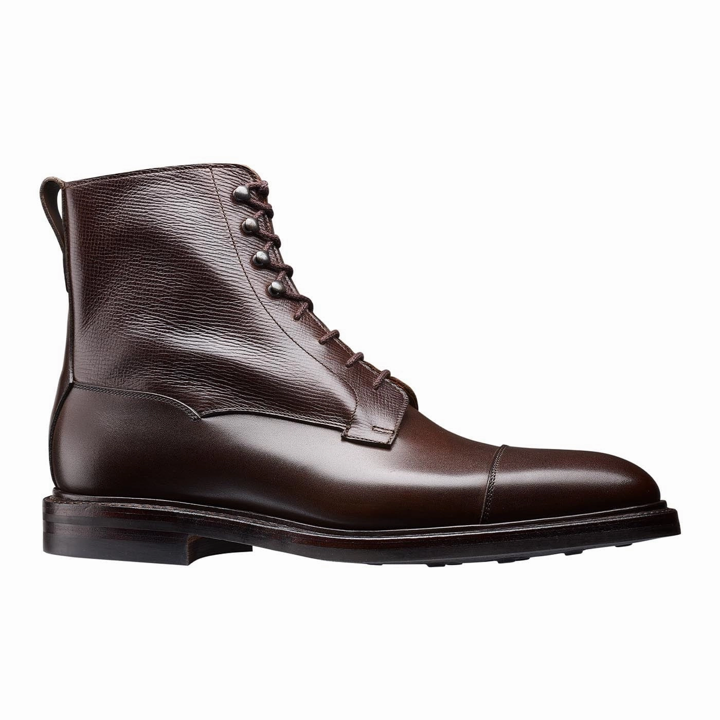 Perth Coffee Antique Calf & Dark Brown Willow Grain Nylon Material