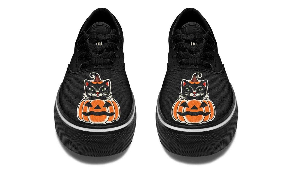 Pumpkin Cat Classic Shoes Icon Edge Wide Base