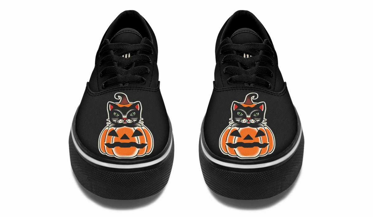 Pumpkin Cat Classic Shoes Icon Edge Wide Base