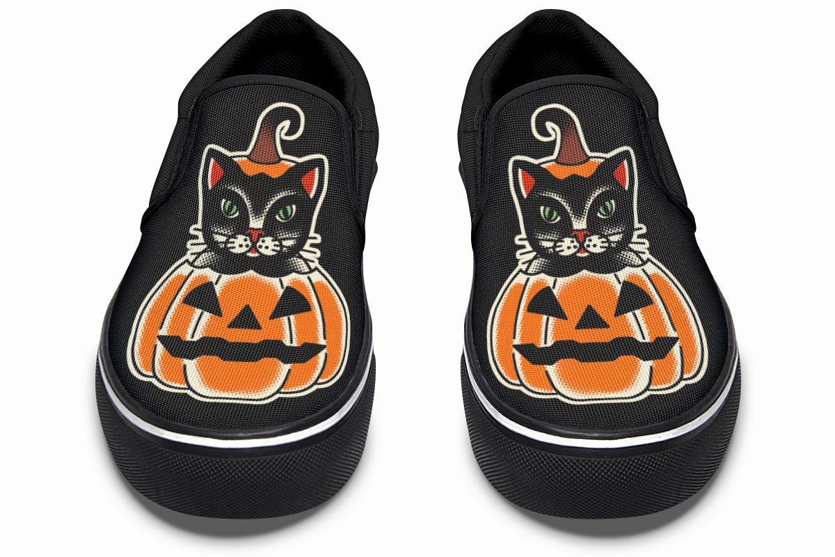 Pumpkin Cat Slip On Shoes Stable Core