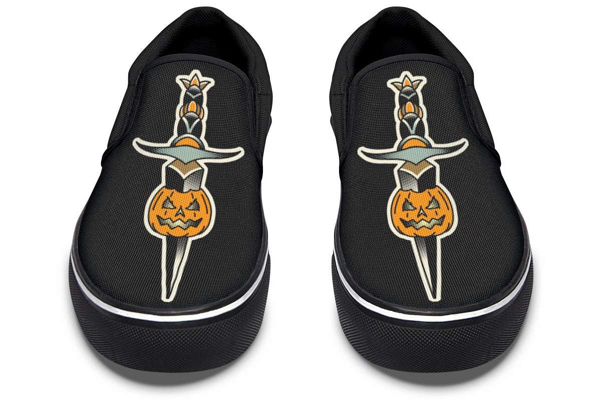 Anti Bacterial heel cup Pumpkin Dagger Slip On Shoes