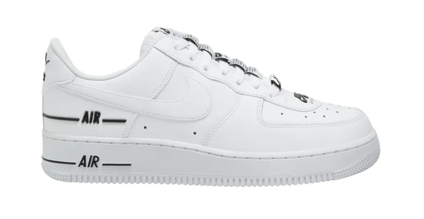 Nike Air Force 1 Low Double Air Low White Black (GS) Trend Glow Easy To Clean